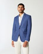 Blue Slim Stretch Textured Tailored Blazer